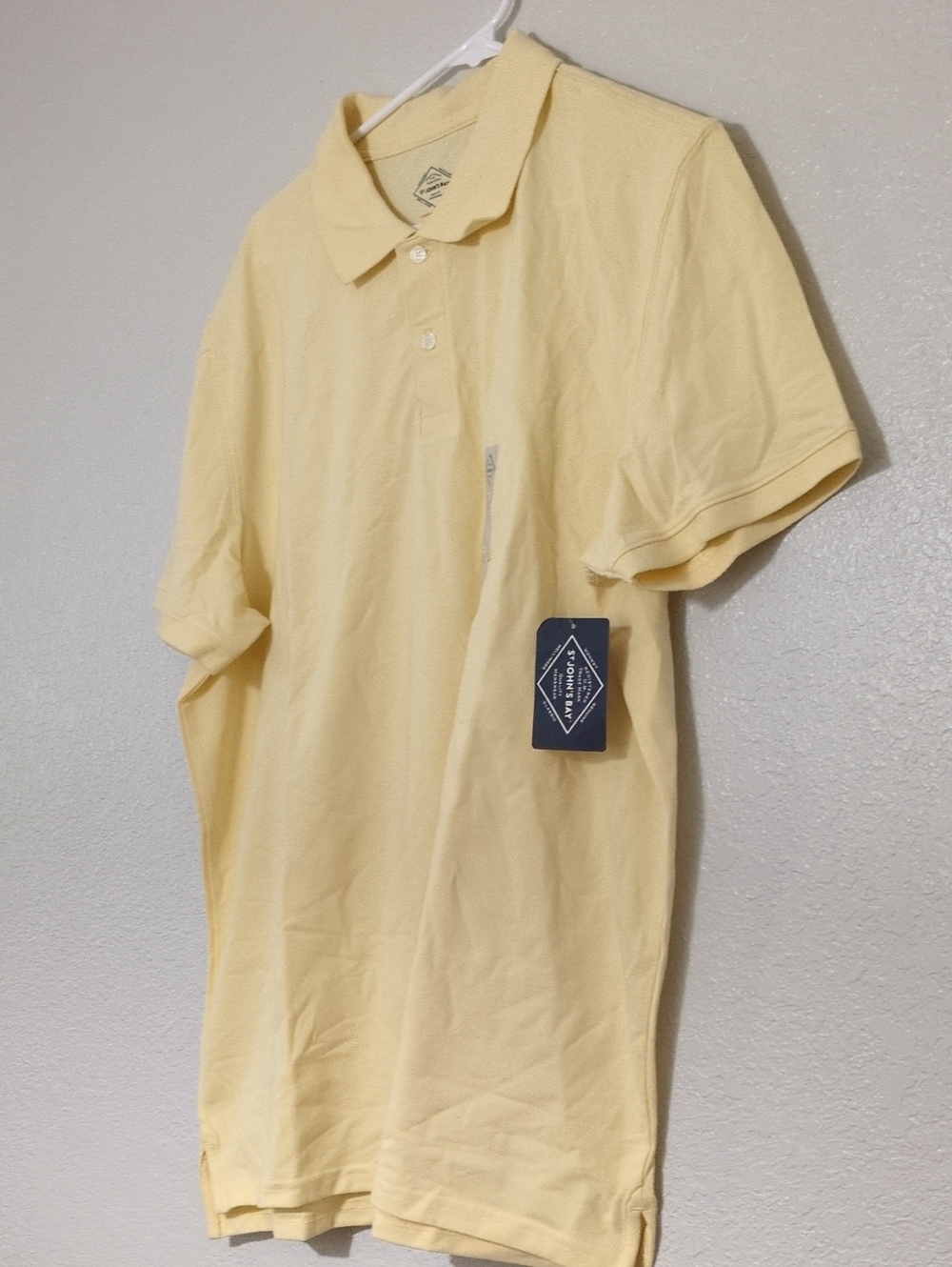 St. John's Bay Pale Yellow Men's Polo Shirt Comfort Stretch Xl